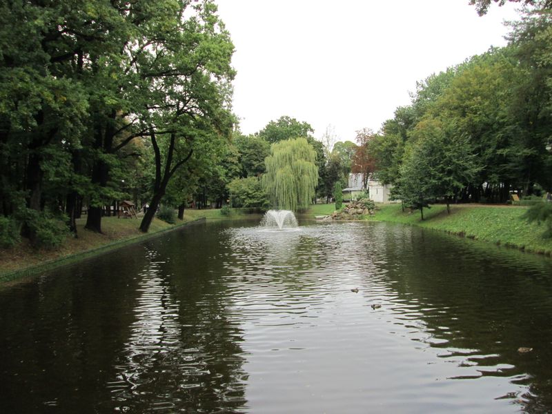 © Andrei  Kolyaskin - Pond  on  the  central  park  of  Ivano - Frankivsk  City , Ukraine .