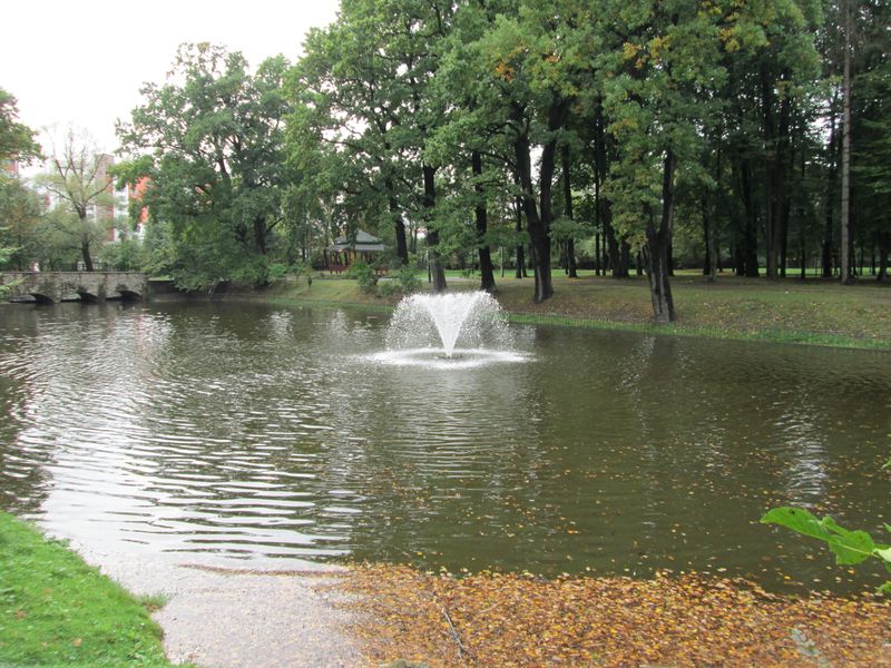 © Andrei  Kolyaskin - Pond  on  the  central  park  of  Ivano - Frankivsk  City , Ukraine .