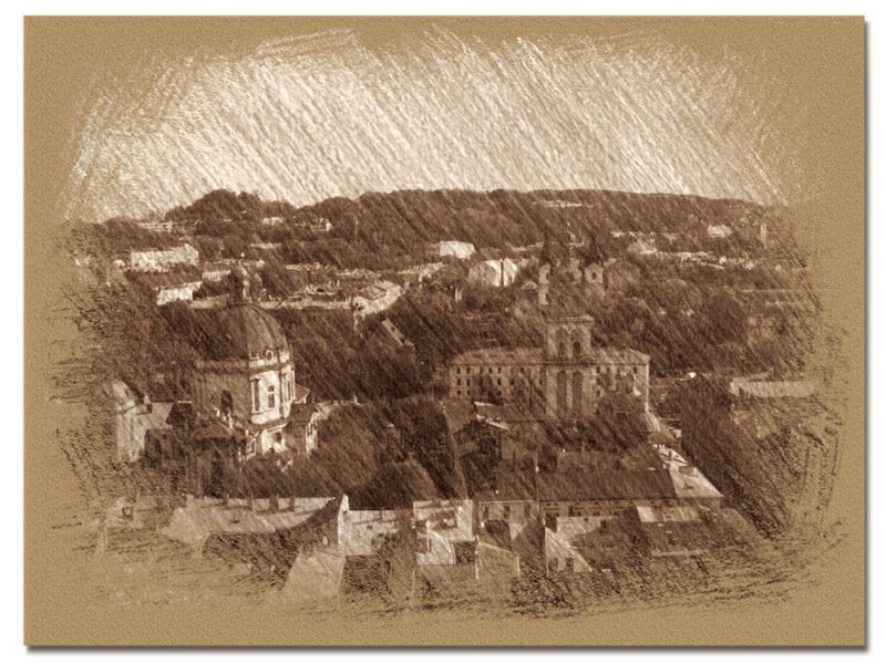 © Andrei  Kolyaskin - View  on  the  ukrainian  Lviv  City from  observation  desk  of  City  Hall .