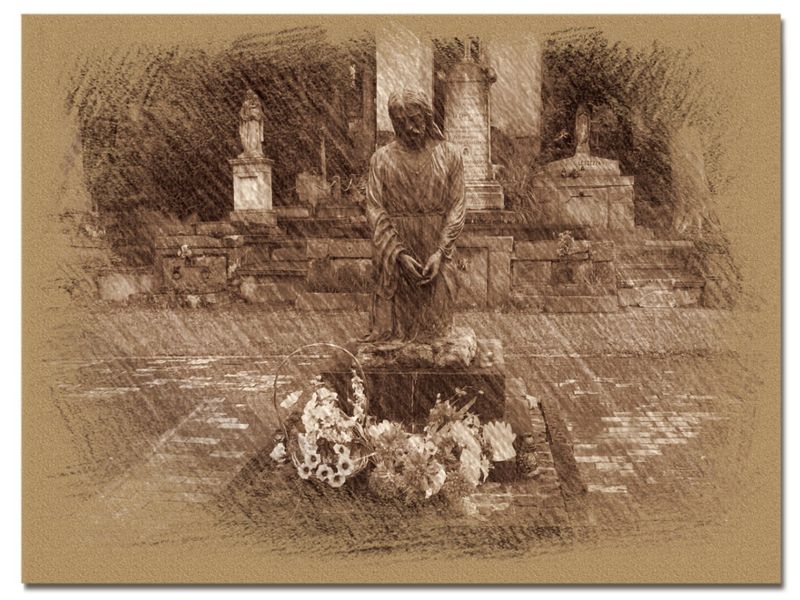 © Andrei  Kolyaskin - Sculpture  of  Jesus  Christ  on  the  Lychakivske  cemetery  of  Lviv  City , Ukraine .