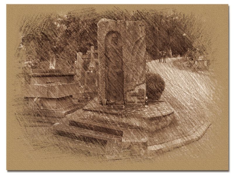 © Andrei  Kolyaskin - Tomb  of  a  famous  ukrainian  historyc  Ivan  Kripyakevych  on  the  Lychakivske  cemetery  of  Lviv  City , Ukraine .