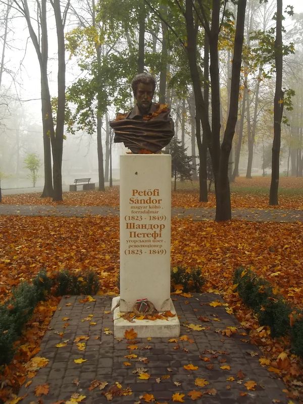 © Andrei  Kolyaskin - Foggy autumn morning on the central park of Ivano - Frankivsk City , Ukraine .