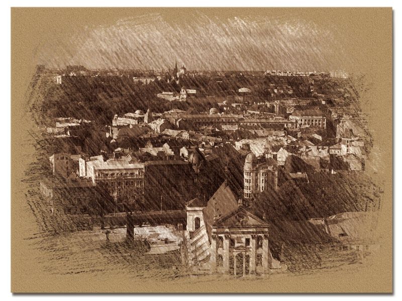 © Andrei  Kolyaskin - View  on  the  ukrainian  Lviv  City  from  observation  desk  of  City  Hall .