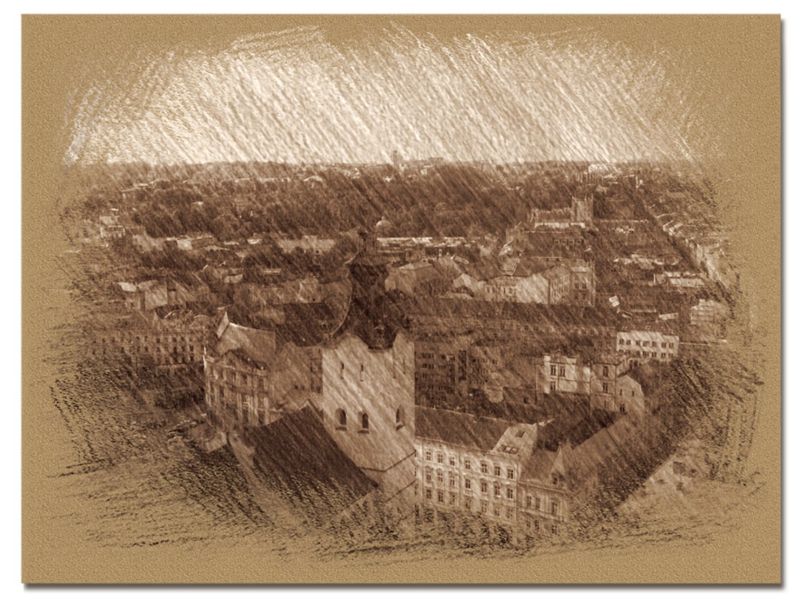 © Andrei  Kolyaskin - View  on  the  ukrainian  Lviv  City  from  observation  desk  of  City  Hall .