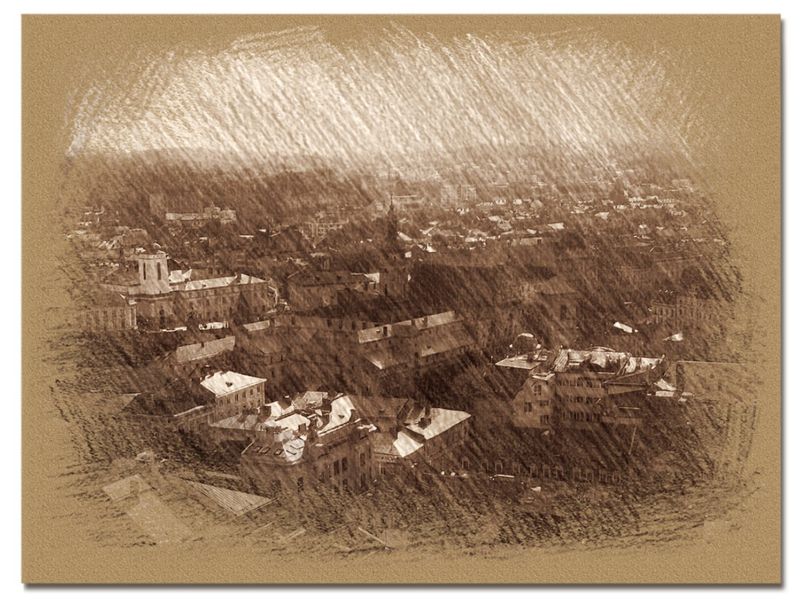 © Andrei  Kolyaskin - View  on  the  ukrainian  Lviv  City  from  observation  desk  of  City  Hall .