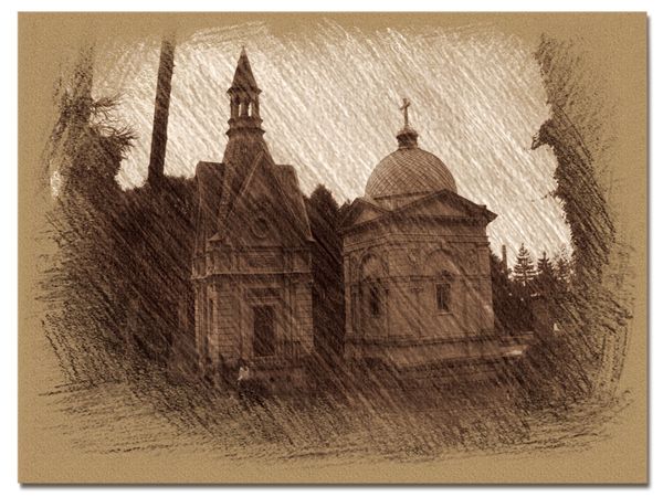 © Andrei  Kolyaskin - Chapels  from  19th  century  on  the  Lychakivske  cemetery  of  Lviv  City , Ukraine .