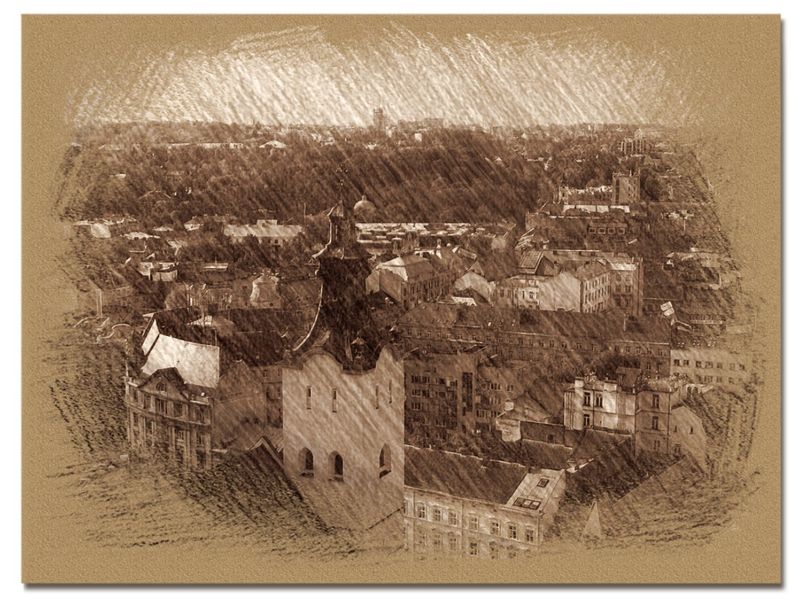 © Andrei  Kolyaskin - View  on  the  ukrainian  Lviv  City  from  observation  desk  of  City  Hall .