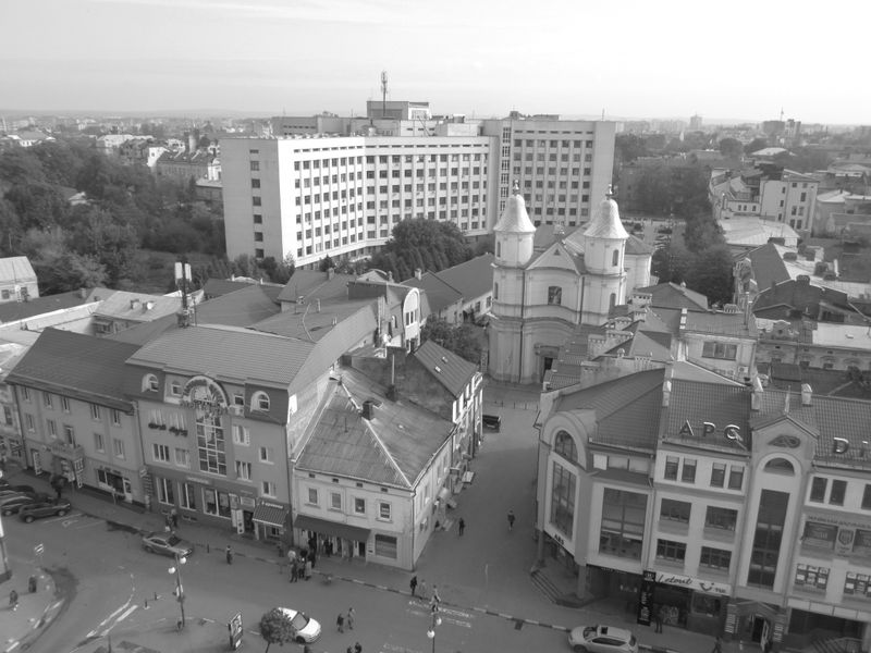 © Andrei  Kolyaskin - Panorama  of  ukrainian  Ivano - Frankivsk  City  from  observation  desk  of  City  Hall .