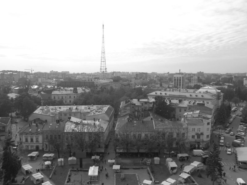 © Andrei  Kolyaskin - Panorama  of  ukrainian  Ivano - Frankivsk  City  from  observation  desk  of  City  Hall .