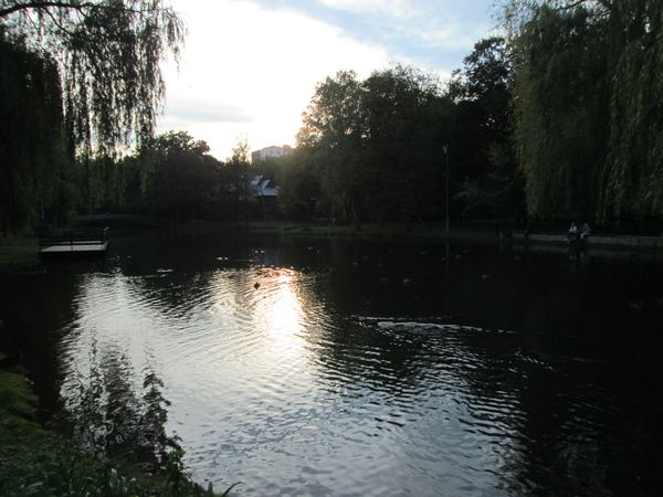 © Andrei  Kolyaskin - Pond  on  the  central  park  of  Ivano - Frankivsk  City , Ukraine .