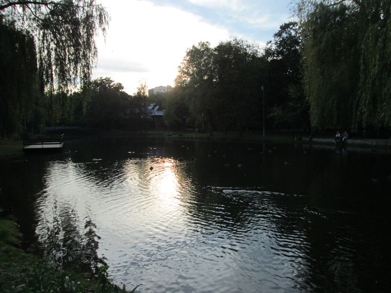 © Andrei  Kolyaskin - Pond  on  the  central  park  of  Ivano - Frankivsk  City , Ukraine .