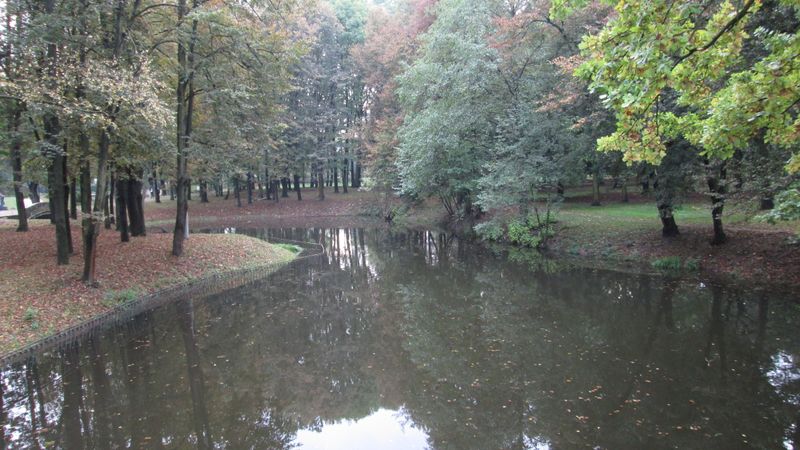 © Andrei  Kolyaskin - Pond  on  the  central  park  of  Ivano - Frankivsk  City , Ukraine .