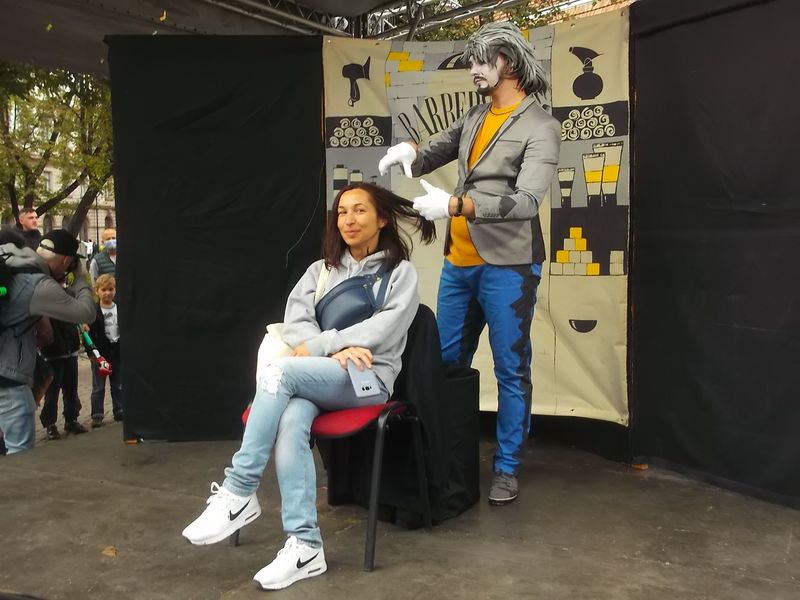 © Andrei  Kolyaskin - Living  sculptures  show  on  the  Independence  Day  in  Ivano - Frankivsk  City , Ukraine .