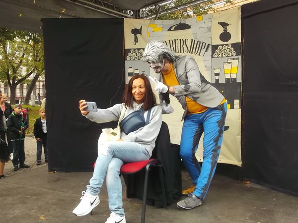 © Andrei  Kolyaskin - Living  sculptures  show  on  the  Independence  Day  in  Ivano - Frankivsk  City , Ukraine .