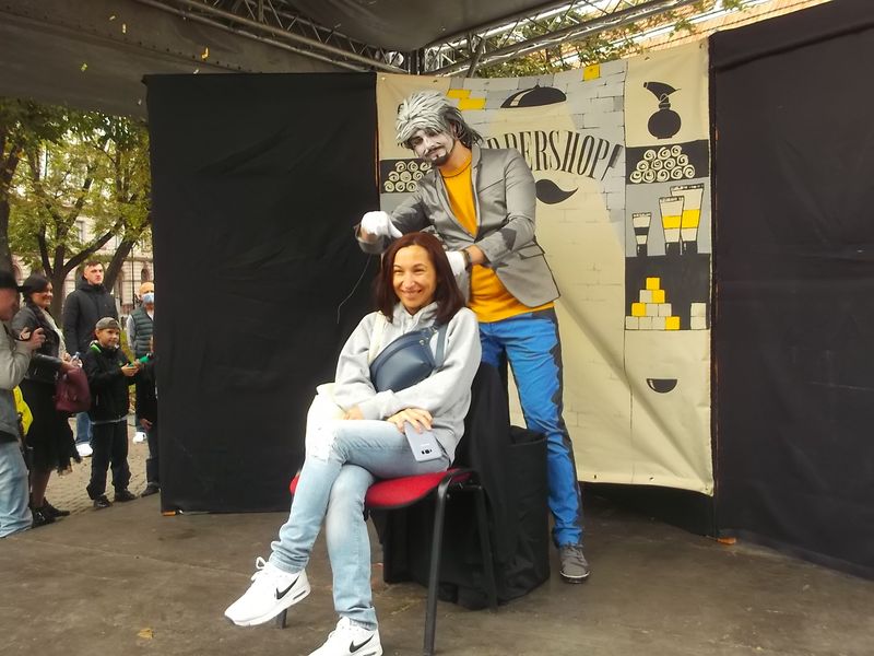 © Andrei  Kolyaskin - Living  sculptures  show  on  the  Independence  Day  in  Ivano - Frankivsk  City , Ukraine .