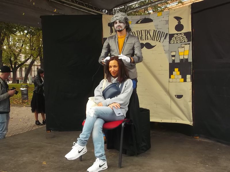 © Andrei  Kolyaskin - Living  sculptures  show  on  the  Independence  Day  in  Ivano - Frankivsk  City , Ukraine .