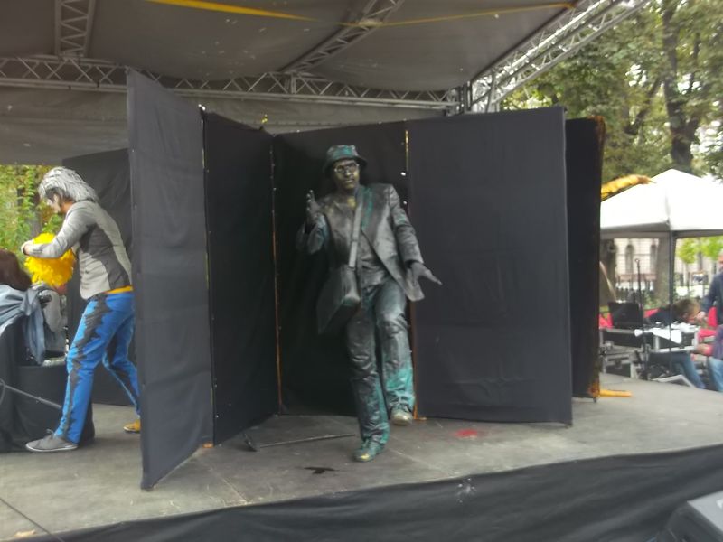 © Andrei  Kolyaskin - Living  sculptures  show  on  the  Independence  Day  in  Ivano - Frankivsk  City , Ukraine .