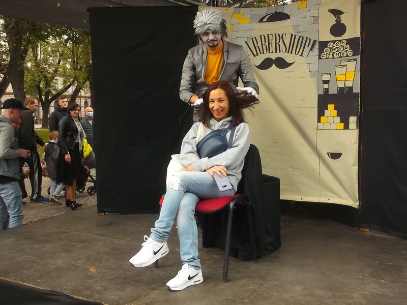 © Andrei  Kolyaskin - Living  sculptures  show  on  the  Independence  Day  in  Ivano - Frankivsk  City , Ukraine .