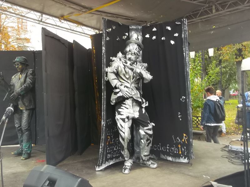 © Andrei  Kolyaskin - Living  sculptures  show  on  the  Independence  Day  in  Ivano - Frankivsk  City , Ukraine .