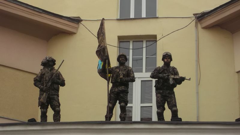 © Andrei  Kolyaskin - Living sculptures on the Independence Day in Ivano - Frankivsk City , Ukraine .