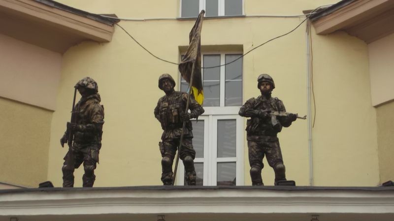 © Andrei  Kolyaskin - Living sculptures on the Independence Day in Ivano - Frankivsk City , Ukraine .