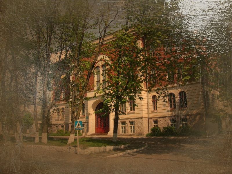 © Andrei  Kolyaskin - Administrative  building  from  19th  century  in  town  Drogobych  of  Lviv  region , Ukraine .