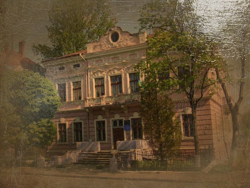 © Andrei  Kolyaskin - Administrative  building  from  19th  century  in  town  Drogobych  of  Lviv  region , Ukraine .