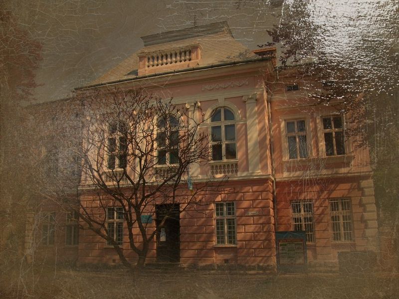 © Andrei  Kolyaskin - Administrative  building  from  19th  century  in  town  Drogobych  of  Lviv  region , Ukraine .