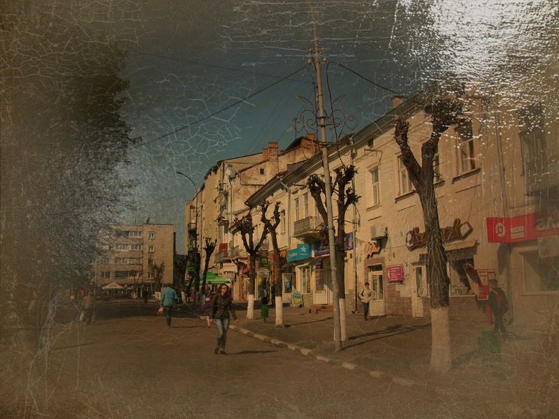 © Andrei  Kolyaskin - On  the  one  of   streets  of  town  Drogobych  of  Lviv  region , Ukraine .