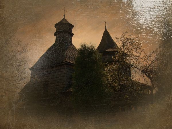 © Andrei  Kolyaskin - Old   church  from  15th   century  in  town  Drogobych  of  Lviv   region , Ukraine .