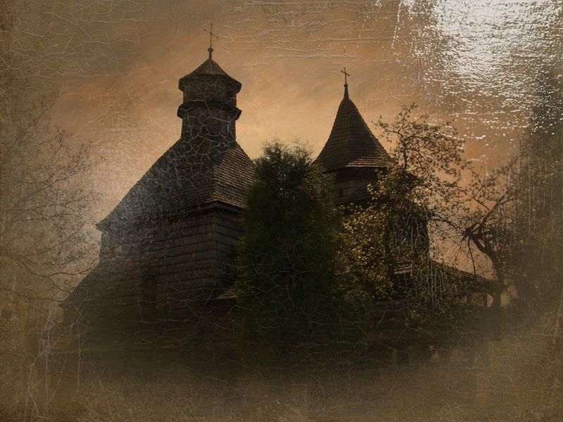 © Andrei  Kolyaskin - Old   church  from  15th   century  in  town  Drogobych  of  Lviv   region , Ukraine .