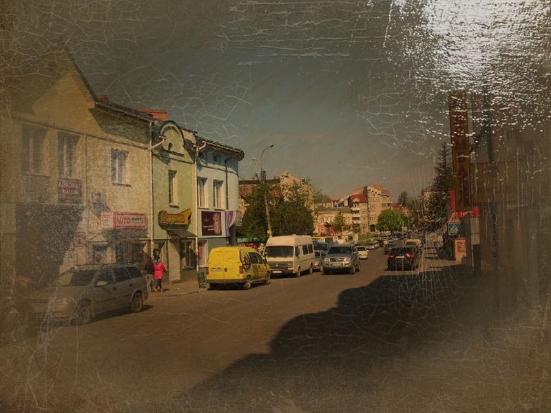 © Andrei  Kolyaskin - On  the  one   of  streets  of  town  Drogobych  of  Lviv  region , Ukraine .