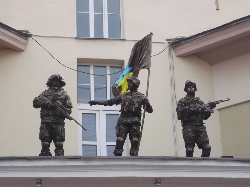 © Andrei  Kolyaskin - Living sculptures on the Independence Day in Ivano - Frankivsk City , Ukraine .