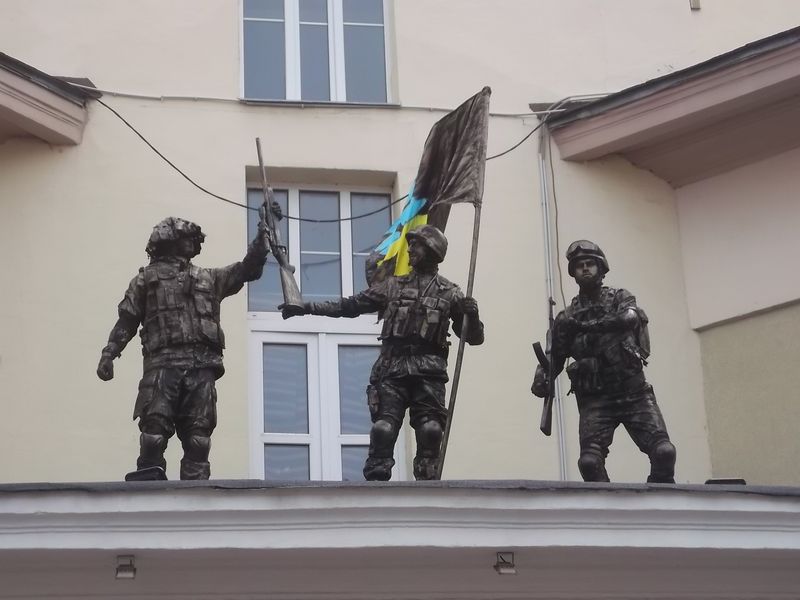 © Andrei  Kolyaskin - Living sculptures on the Independence Day in Ivano - Frankivsk City , Ukraine .