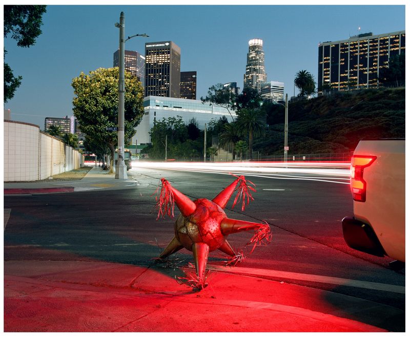 © Noel Quintela - Piñata arriving to Los Angeles, Downtown LA, 2024.Last photos of the Piñata's journey from Mexico.