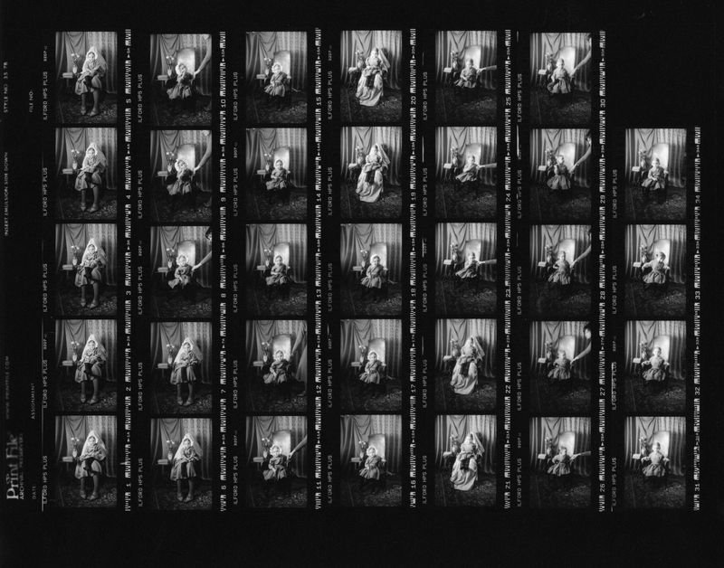 © Amber Lee Williams - Hidden Mother Contact Sheet, 2018, Archival pigment print (silver gelatin print)