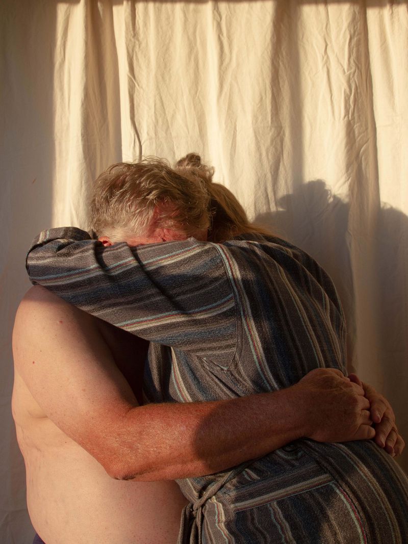 © Chloe Scout Nix - title: parents (waxahachie tx). year: 2023 Size: 32x40 in. medium: vinyl print mounted on wood panel