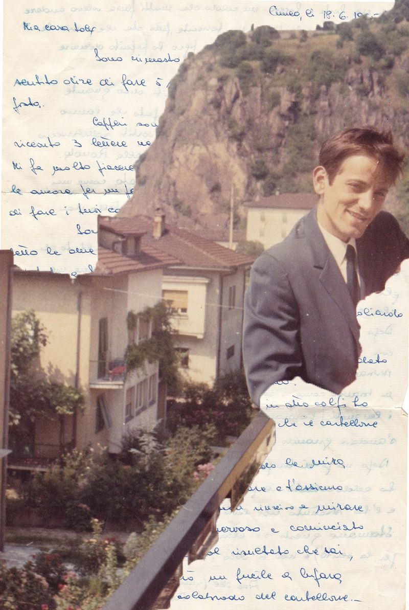 © claudia corrent - My father holds my sister.Below is a letter he wrote to my mother when they had just met.