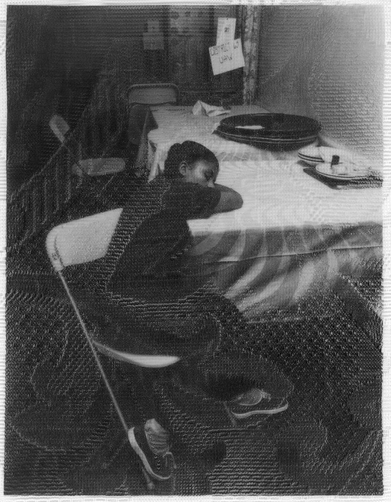 © Daniela Spector - An image of my mother resting on the table has been transferred onto the fabric she left behind.