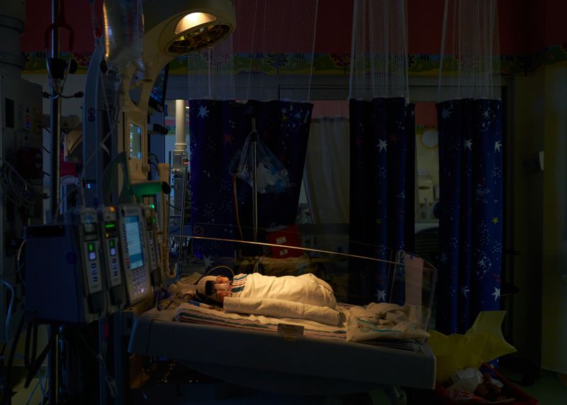 © Stacy Kranitz - Elayna returned to the hospital after being discharged when she stopped breathing.