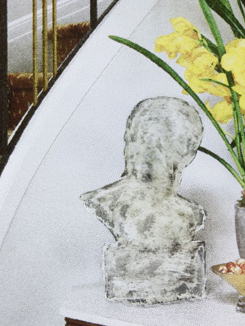 © Kelly Jones - The bust of a "great philosopher" is removed from a found photograph using erasers and sand paper.