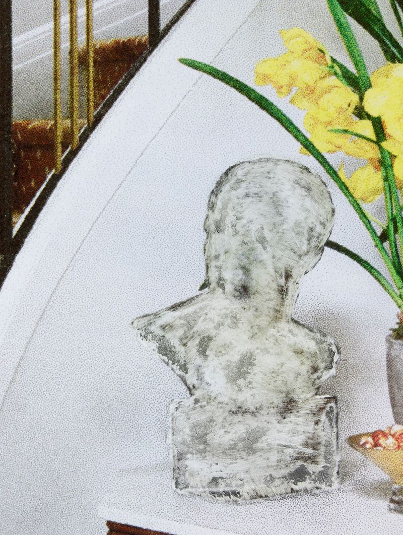 © Kelly Jones - The bust of a "great philosopher" is removed from a found photograph using erasers and sand paper.