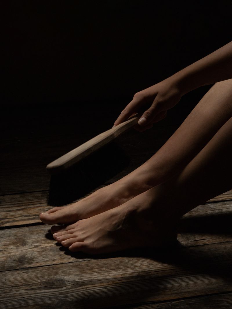 © Weronika Welihodska - 'Wipe them away'47.	If you sweep around an unmarried girl or over her feet, she will never get married.