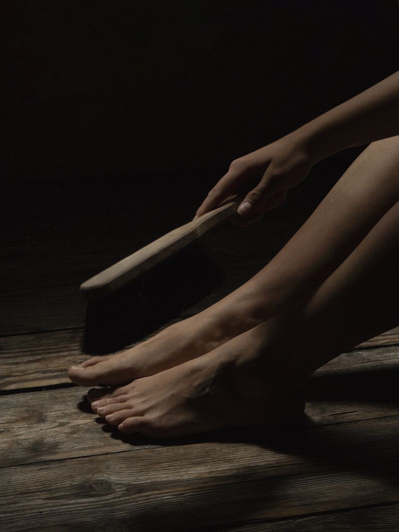 © Weronika Welihodska - 'Wipe them away'47.	If you sweep around an unmarried girl or over her feet, she will never get married.