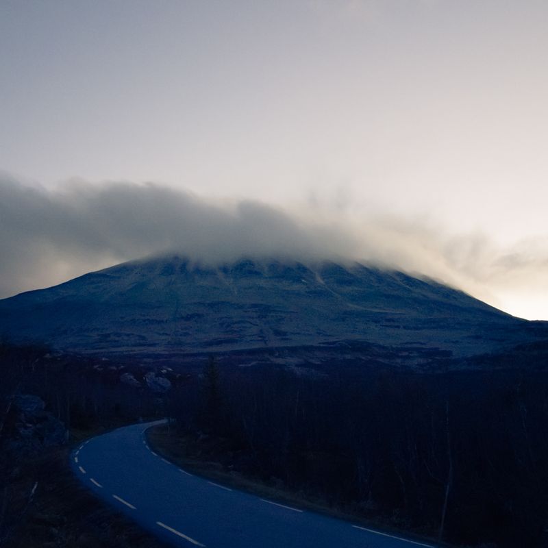 © Federico Borella - Rjukan, Norway, 2017. The 1800m high peak Gaustatoppen, responsible for sun absence in the village.