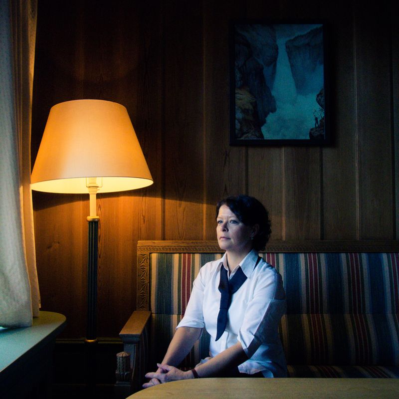 © Federico Borella - Rjukan, Norway, 2017. Gro Rainman, hotel manager, inside the hotel that once was the house of Sam Eyde, Rjukan's founder.
