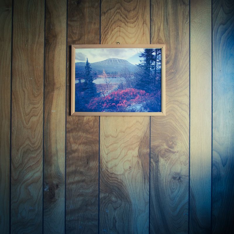 © Federico Borella - Rjukan, Norway, 2015. A painting illustrating the Gaustatoppen, the mountain responsible for sun absence in the village.