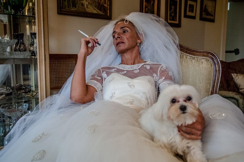 © Leticia Valverdes - Elaine has kept her wedding dress for many years despite splitting up from husband not long after wedding.