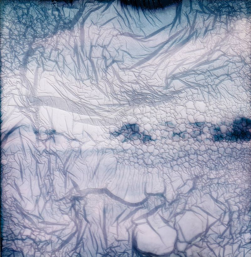 © Claire Eggers - Polaroid decay soaked in glacier runoff water
