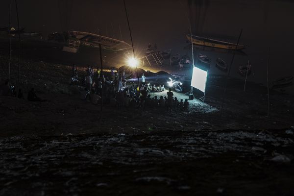 A projection from the previous edition held in Varanasi, India © JAPF
